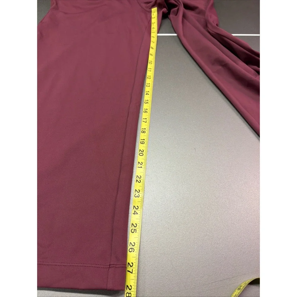 Halara Burgundy Wide Leg Pull On Pants Women's M Regular Stretch Casual - Picture 8 of 10